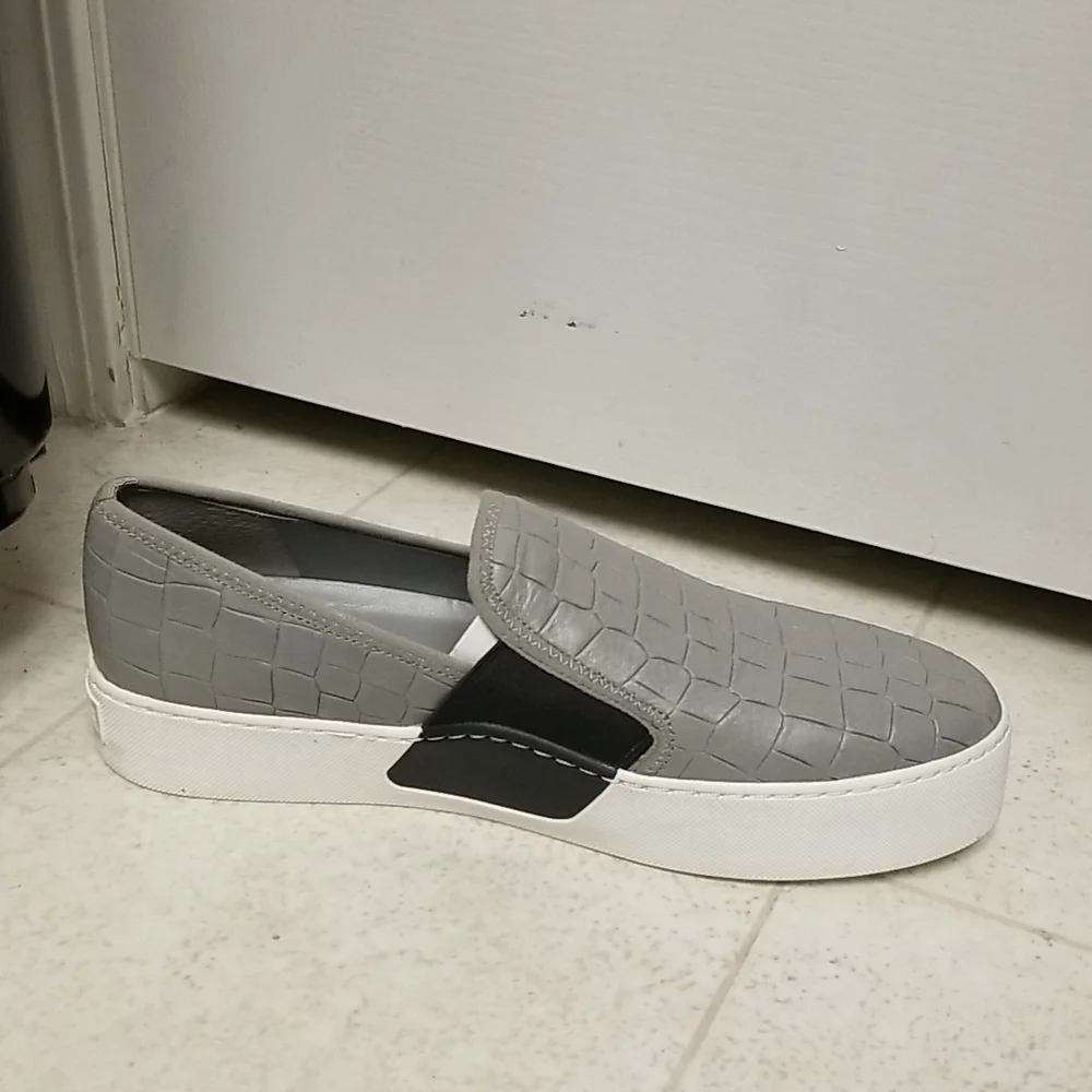 Croc effect platform sneakers gray 1 state waylan
